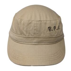 B.P.A. Strapback Cadet Army Cap Hat Beige One Size District Threads